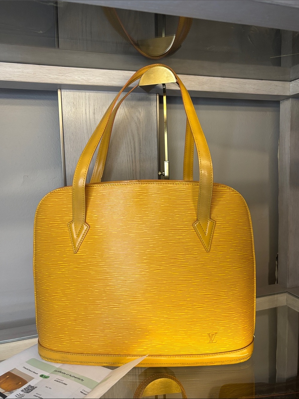Final Price Louis Vuitton Yellow Epi Leather Shoulder Bag w/COA - Picture 12 of 16